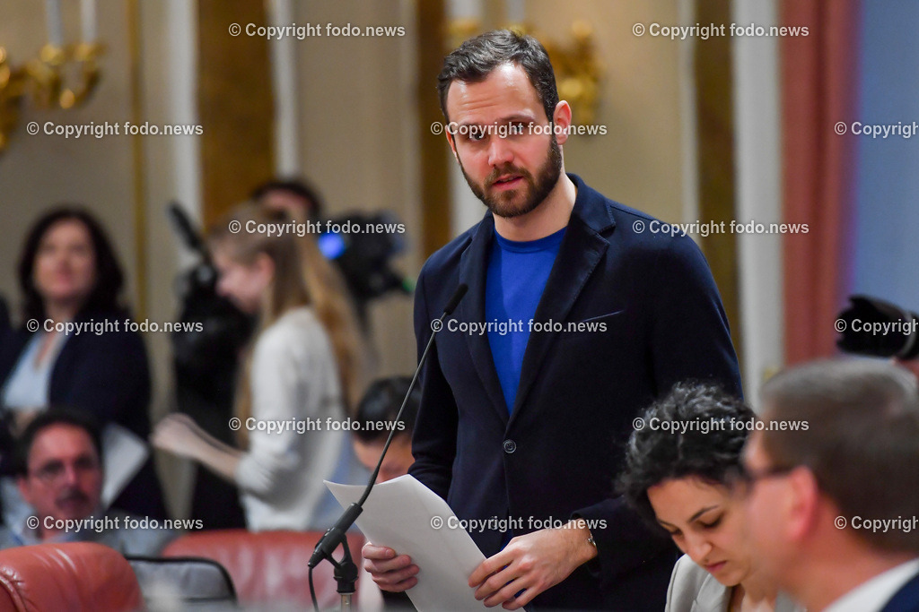 Landhaus Linz_ Promenade_ Landtagssitzung_ 26.01.2023-31 | 26.01.2023, Landhaus Linz AUT, Promenade, Landtagssitzung, im Bild Felix Eypeltauer (Neos, Klubobmann)