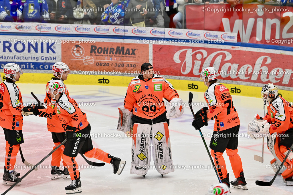 EC IDM WÄRMEPUMPEN VSV vs. MOSER MEDICAL GRAZ99ERS | #30 Nicolas Wieser Graz 99ers, #33 Maxime Lagacé Graz 99ers, Graz 99ers Mannschaft, EC IDM WÄRMEPUMPEN VSV vs. MOSER MEDICAL GRAZ99ERS, EC IDM WÄRMEPUMPEN VSV vs. MOSER MEDICAL GRAZ99ERS am 12.03.2026 in Villach (Stadthalle Villach), Austria, (Photo by Bernd Stefan)