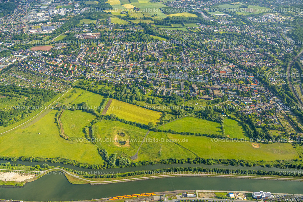 Hamm220601602 | Luftbild, Wohnsiedlung zwischen Großer Sandweg und Nordenstiftsweg, Lippeaue, Urbaner Garten Kornmersch, Bockum-Hövel, Hamm, Ruhrgebiet, Nordrhein-Westfalen, Deutschland