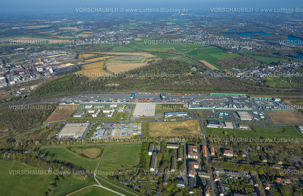 Duisburg250401827LogPort3Hohenbudberg | Luftbild, duisport, logport III Hohenbudberg, logport 3, Gewerbegebiet mit Anssems.com Anhänger, Friemersheim, Duisburg, Ruhrgebiet, Nordrhein-Westfalen, Deutschland