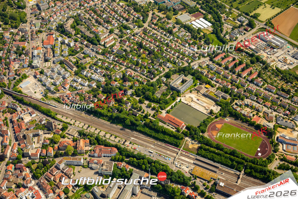 Das Luftbild zeigt  Backnang - Die Luftaufnahme wurde 2023 vom UL-Flugzeug aus erstellt ( keine Drohne ) - Hochauflösende Luftaufnahme - Für grossformatige Ausdrucke geeignet. Die Geschenkidee !Mit Lizenz und Bildrechte bestellbar