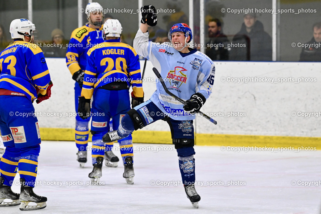 EHC Althofen vs. ESC Steindorf 6.3.2024 | #46 Maurer Julian ESC Steindorf, EHC Althofen vs. ESC Steindorf 6.3.2024, EHC Althofen vs. ESC Steindorf am 06.03.2024 in Althofen (Stadthalle Althofen ), Austria, (Photo by Bernd Stefan)