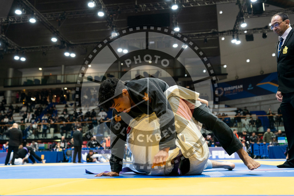 20240123PBB00367 | Fighters compete during the second day of the IBJJF European Championship in Paris, France, on January 23, 2024.