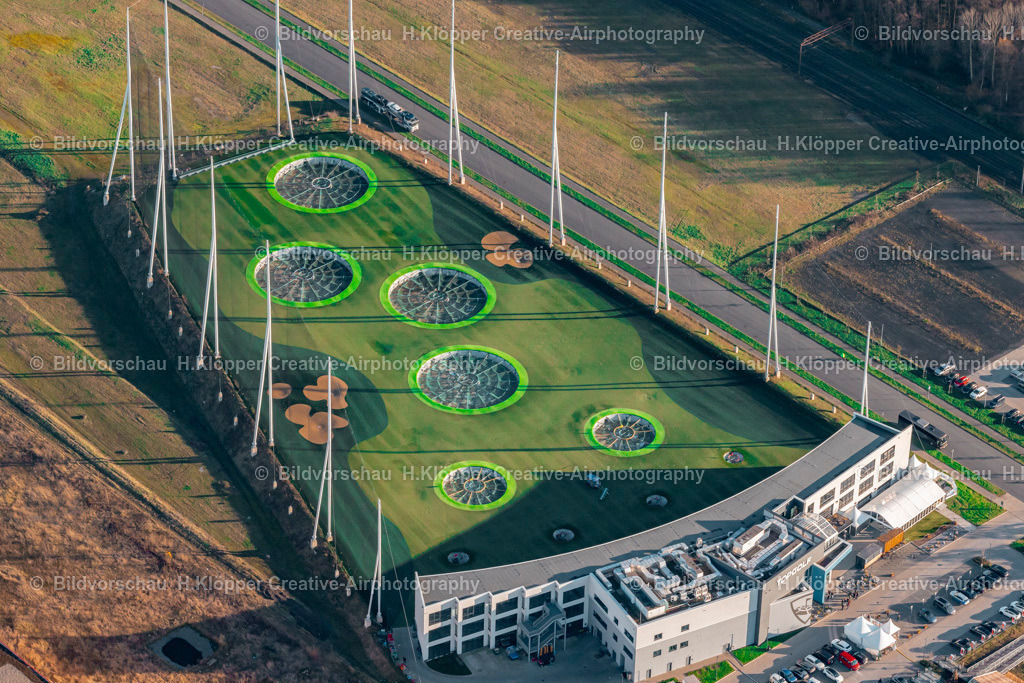 Luftbilder Oberhausen-6114 | Luftbild Topgolf Anlage im BusinessPark.O in Oberhausen - Realisiert mit Pictrs.com