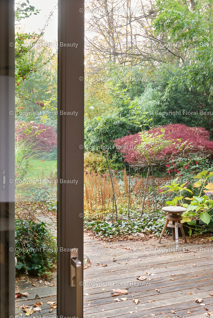 Herbstliche Terrasse | Terrasse mit Herbstlaub - Realisiert mit Pictrs.com