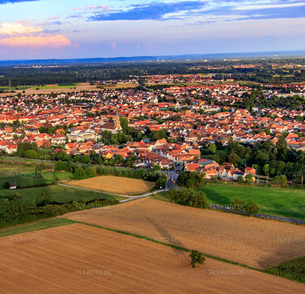 Luftbild: Stadtansicht asu NW in Rülzheim im Bundesland Rheinland-Pfalz in Deutschland. Foto: IMG_51442.jpg vom 04.08.2012 durch Werner Riehm/FLY-FOTO.de