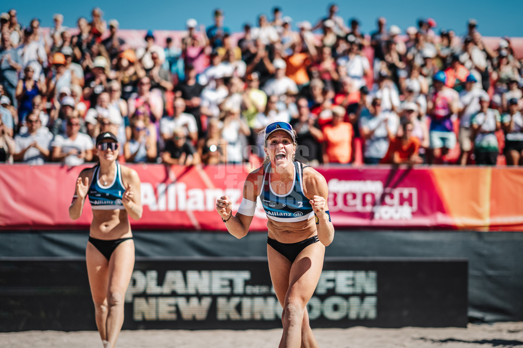 Beachvolleyball | Frauen | Allianz German Beach Tour 2024 | Tourstop Kühlungsborn | 11.08.2024 | Melanie Paul jubelt im Vordergrund
