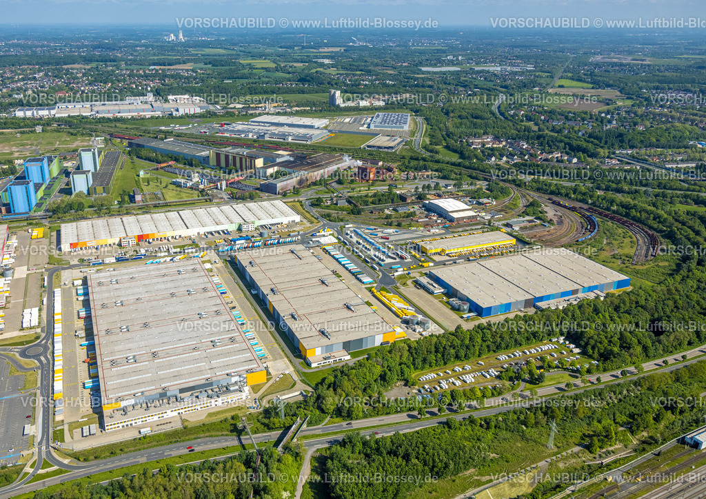 Dortmund230503808 | Luftbild, Gewerbegebiet Westfalenhütte, Logistikzentrum, DB Schenker, Amazon, Decathlon Logistik, DHL, Borsigplatz, Dortmund, Ruhrgebiet, Nordrhein-Westfalen, Deutschland