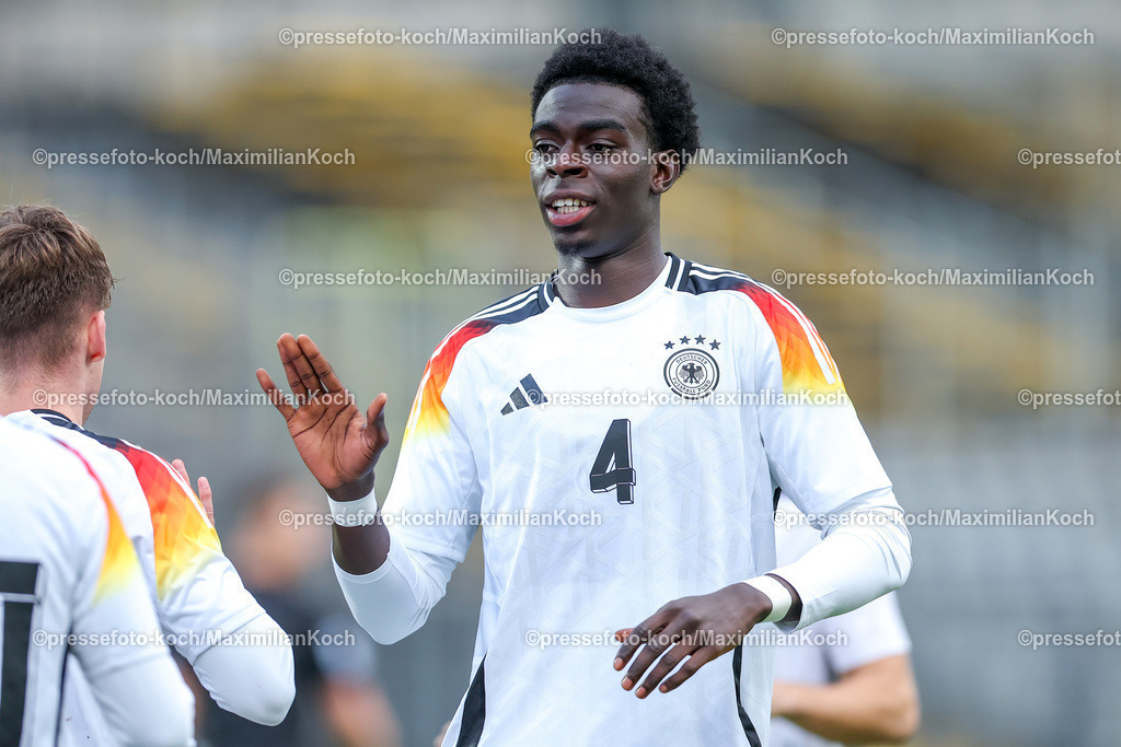 WUP14102402087 | 14.10.2024, Fußball, U20 Länderspiel Deutschland - Ghana, Stadion am Zoo, Wuppertal, Saison 2024 2025: Joshua Quarshie (GER #4)