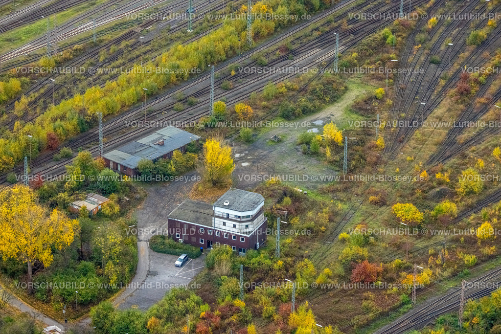 Hamm221011973 | Luftbild, Eisenbahnhäuschen, Rangierbahnhof, ehemaliges Stellwerk, Pelkum, Hamm, Ruhrgebiet, Nordrhein-Westfalen, Deutschland