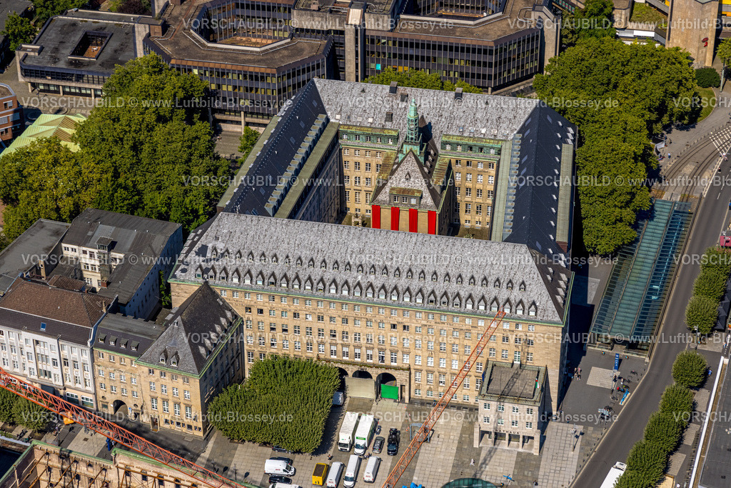 Bochum240816791 | Luftbild, Rathaus Bochum, Gleisdreieck, Bochum, Ruhrgebiet, Nordrhein-Westfalen, Deutschland