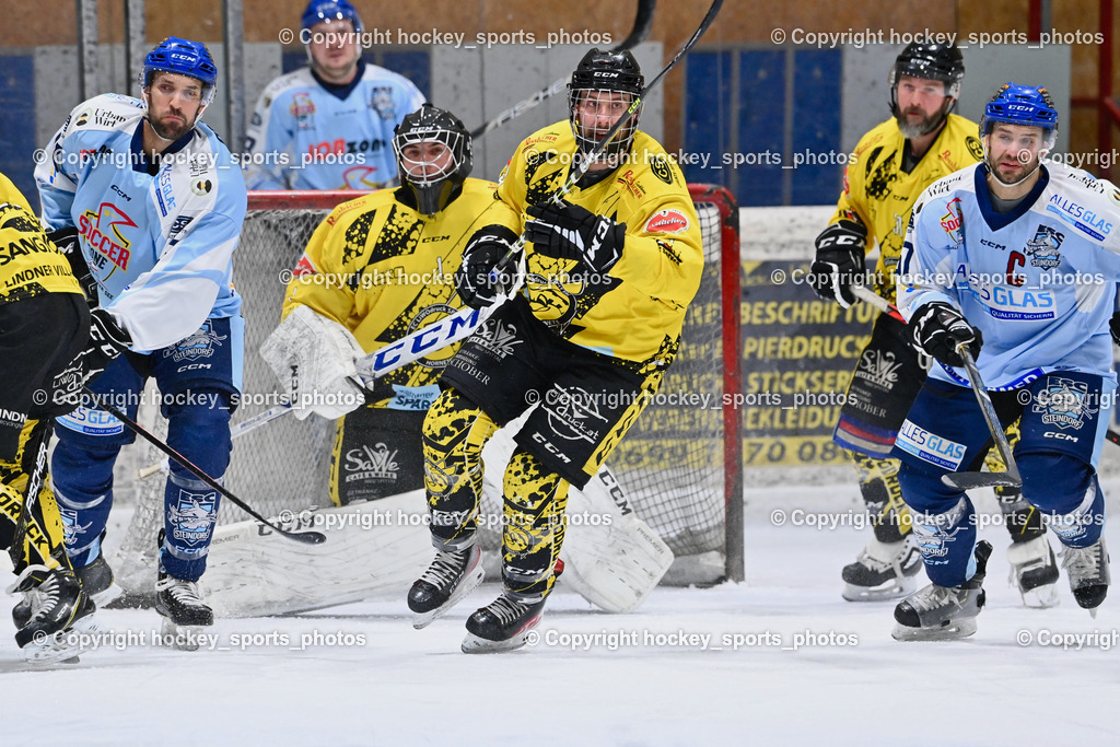 EC Spittal Hornets vs. ESC Steindorf 7.12.2022 | #43 Oraze Martin, #81 Sivec Peter Paul, #1 Zauchner Rene, #9 Essmann Kevin, #57 Wilfan Franz