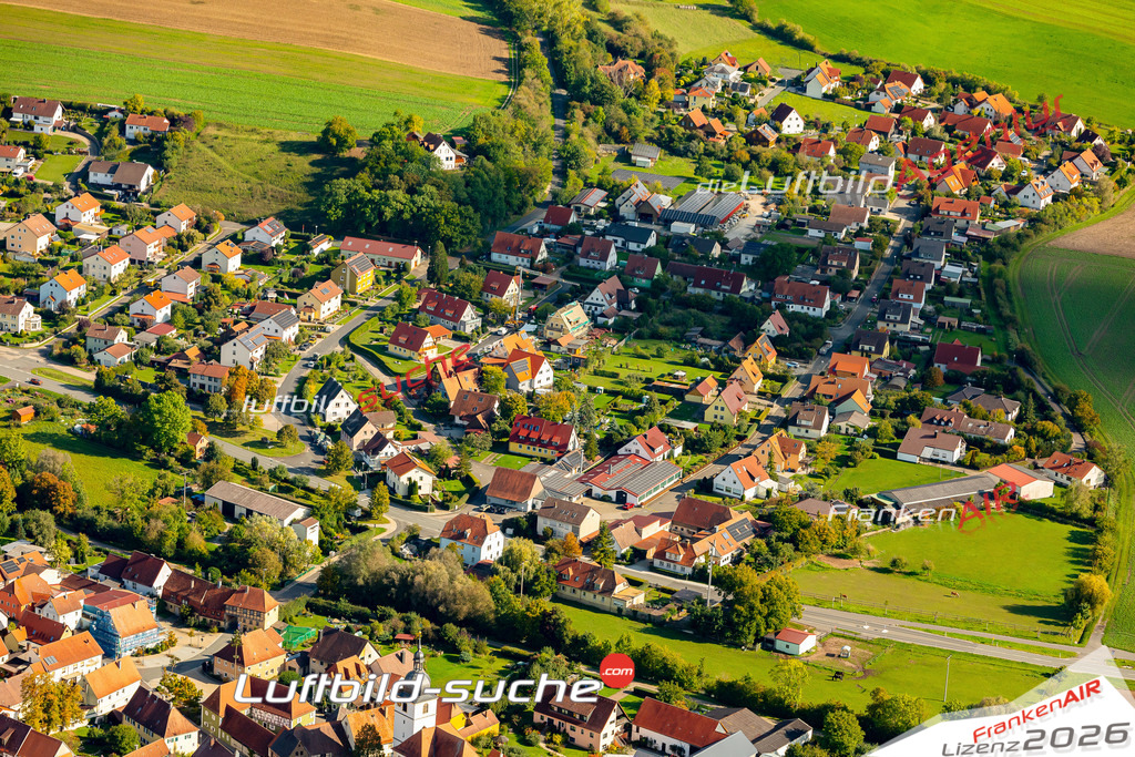 Luftaufnahme von  Sugenheim - Die Luftaufnahme wurde 2025 vom UL-Flugzeug heraus erstellt ( keine Drohne ) - Hochauflösende Luftaufnahme - für professionelle Ausdrucke geeignet. Die Geschenkidee !Mit Lizenz und Bildrechte bestellbar