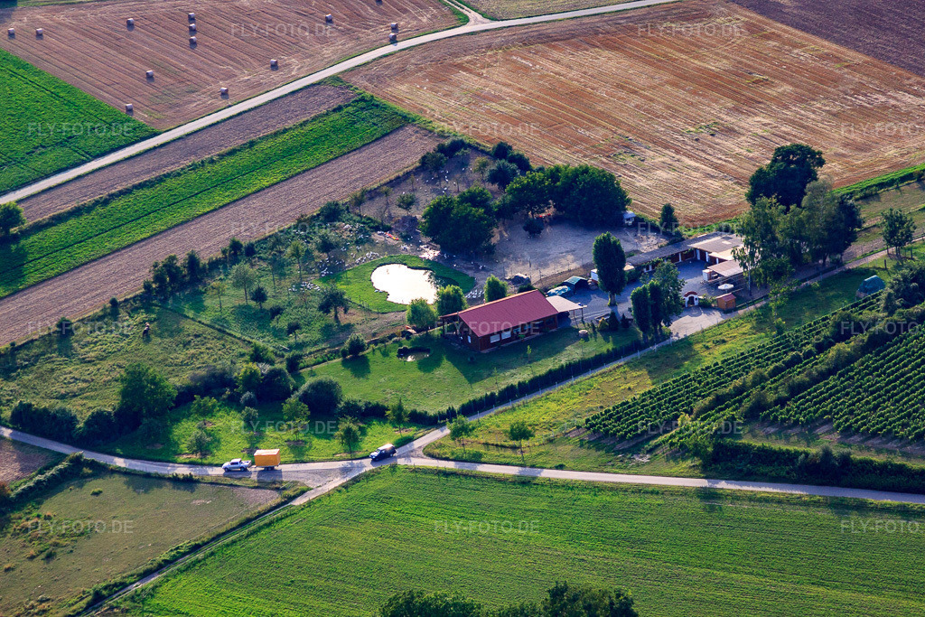 Luftbild: Herxe-/Wagner-Ranch in Herxheim bei Landau im Bundesland Rheinland-Pfalz in Deutschland. Foto: IMG_51488.jpg vom 08.08.2012 durch Werner Riehm/FLY-FOTO.de