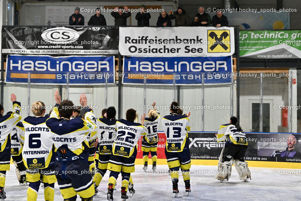 WILDCATS PATERNION & Lady Hawks Siegerehrung-Meisterfeier | Jubel Wildcats Paternion Mannschaft mit Fans, WILDCATS PATERNION &amp; Lady Hawks Siegerehrung-Meisterfeier, WILDCATS PATERNION &amp; Lady Hawks Siegerehrung-Meisterfeier am 12.03.2025 in Steindorf (Ossiachersee Halle), Austria, (Photo by Bernd Stefan)
