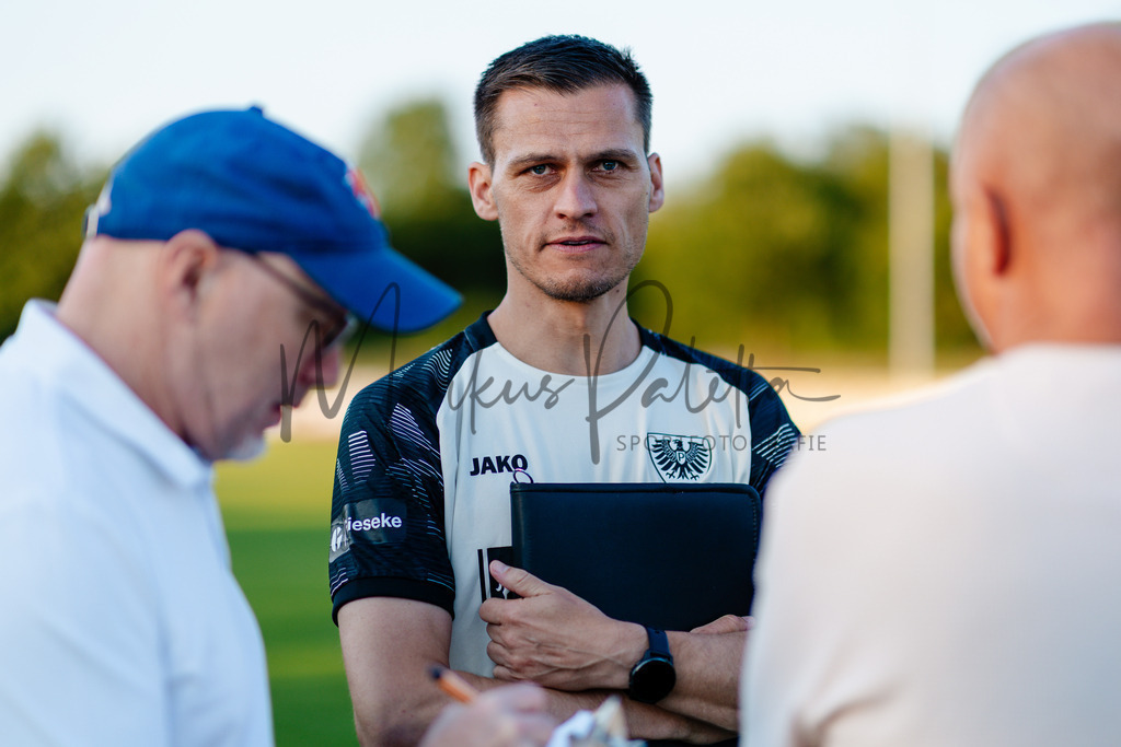 Testspiel, Saison 2026/27: SC Preußen Münster - Kickers Emden | Billerbeck, 10.07.2026: Testspiel, SC Preußen Münster gegen Kickers Emden auf der Anlage des DJK Billerbeck in Billerbeck. Foto: sportfotografie.ms | Markus Paletta - Realisiert mit Pictrs.com