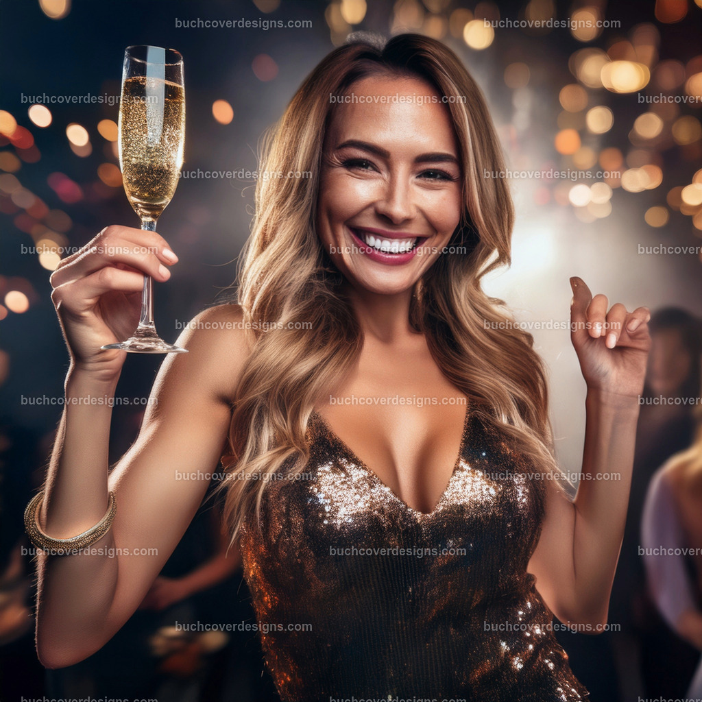 Schöne Dame mit Champagner Glas | Entdecken Sie kreative Buch Cover Designs für Self-Publishing-Autoren und Verlage! Unsere maßgeschneiderten Designs ziehen Leser an und bringen Ihre Geschichten visuell zum Leben. Lassen Sie uns Ihr perfektes Cover gestalten!