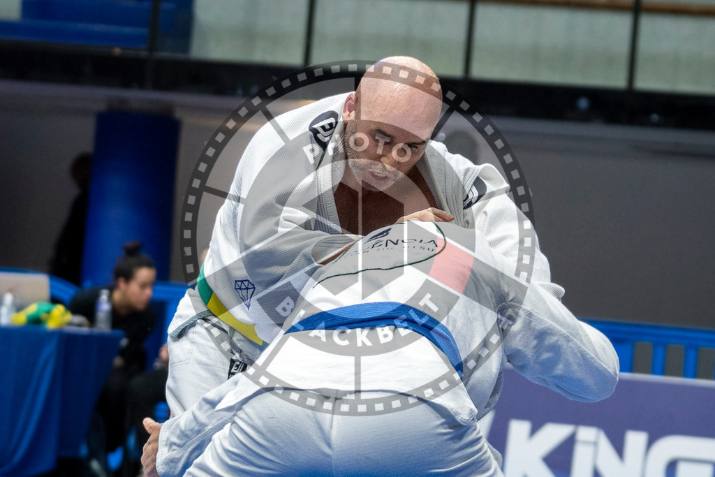 20240122PBB6233 | Fighters compete during the second day of the IBJJF European Championship in Paris, France, on January 22, 2024.