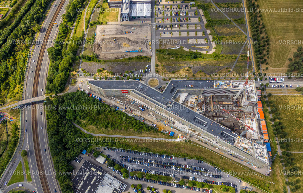 Dortmund230700520 | Luftbild, Technologiepark Gewerbegebiet Phoenix West, Baustelle Materna Hauptzentrale, Hörde, Dortmund, Ruhrgebiet, Nordrhein-Westfalen, Deutschland