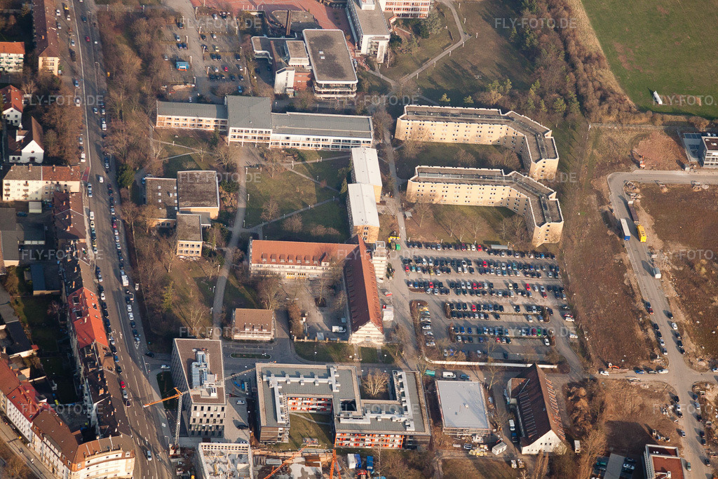 Luftbild: Hochschule des Bundes für öffentliche Verwaltung im Ortsteil Neuostheim in Mannheim im Bundesland Baden-Württemberg in Deutschland. Foto: IMG_25225.jpg vom 23.03.2010 durch Werner Riehm/FLY-FOTO.de