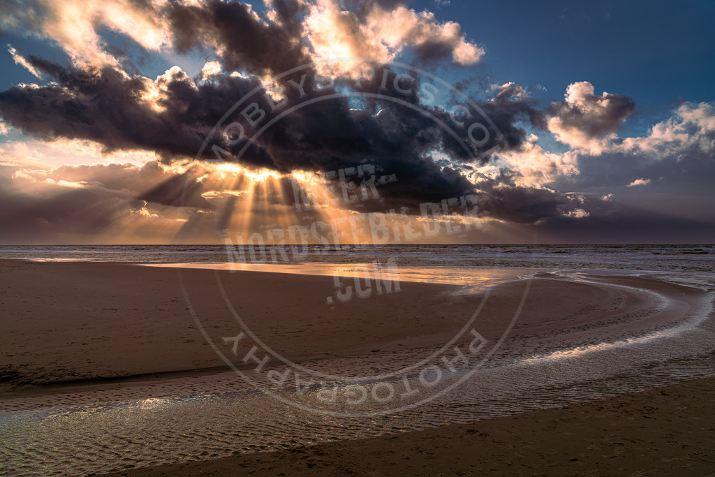 Sonnenuntergang auf der Sandbank | Strand Ording Sonnenuntergang am Meer