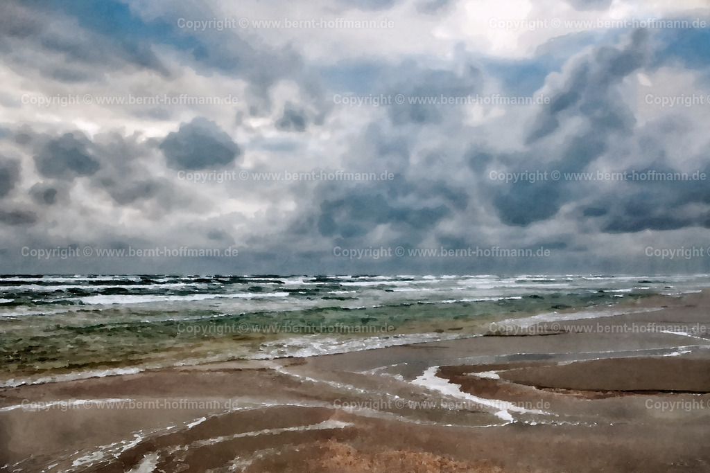 PDM2_6419_DK_Roem_Herbsthimmel_180x120 | DIGITALKUNST. Wilde Wolken - Sturm zieht auf. __ Herbsthimmel am Strand der dänischen Nordsee -Insel Roem. __ Seitenverhältnis = 3 zu 2. __ Druckbar ist dieses Bild aber auch in vielen kleineren Formaten sowie in frei wählbaren Bildausschnitten. - Realisiert mit Pictrs.com