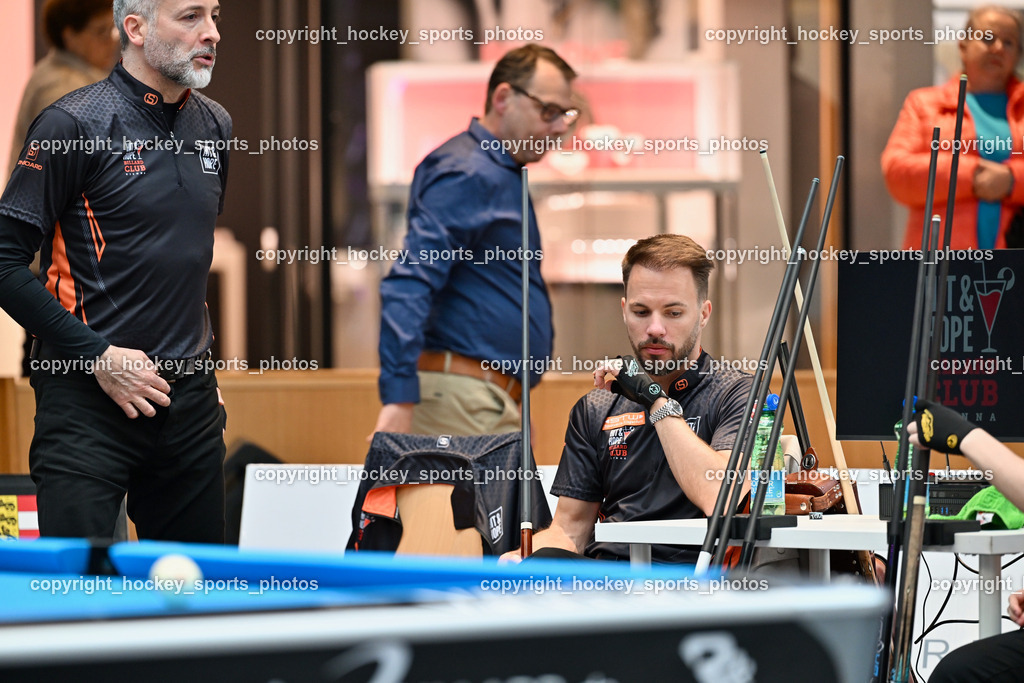 Pool Billard Bundesliga 2025 im ATRIO | MICHAEL MOSLER, Albin Ouschan, Pool Billard Bundesliga 2025 im ATRIO, Pool Billard Bundesliga 2025 im ATRIO am 29.03.2025 in Villach (Atrio), Austria, (Photo by Bernd Stefan)