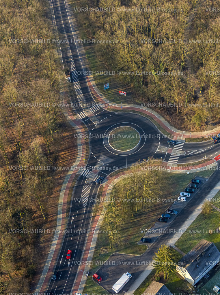 Hamm250201066Bockum-Hoevel | Luftbild, neuer Kreisverkehr Hammer Straße und Bülowstraße im Waldgebiet, Bockum-Hövel, Hamm, Ruhrgebiet, Nordrhein-Westfalen, Deutschland