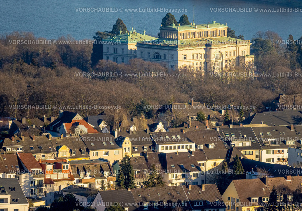 Essen230201576 | Luftbild, Villa Hügel und Baldeneysee, Bredeney, Essen, Ruhrgebiet, Nordrhein-Westfalen, Deutschland