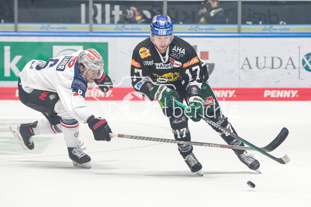 Augsburger Panther - Nürnberg ICE Tigers | Julius KARRER (NIT #6) im Duell mit Ryan KUFFNER (AEV #17)