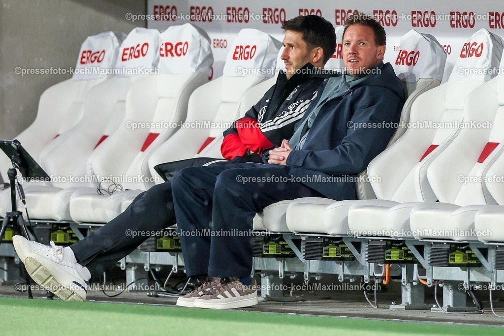 DFB30032600013 | 30.03.2026, Fußball, Länderspiel, Deutschland - Ghana, MHP-Arena (Stuttgart), Saison 2025 2026: Nationaltrainer Julian Nagelsmann (GER #hc) sitzt auf der Trainerbank  DFB regulations prohibit any use of photographs as image sequences and or quasi-video.