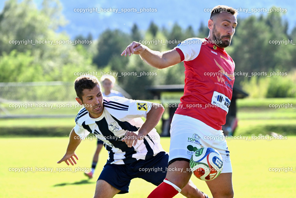 ATUS Nötsch vs. FC Dölsach | #9 Edin Avdic ATUS Nötsch, #12 Christian Brandstätter FC Dölsach, ATUS Nötsch vs. FC Dölsach, ATUS Nötsch vs. FC Dölsach am 23.08.2026 in Nötsch (Sportplatz Nötsch), Austria, (Photo by Bernd Stefan)