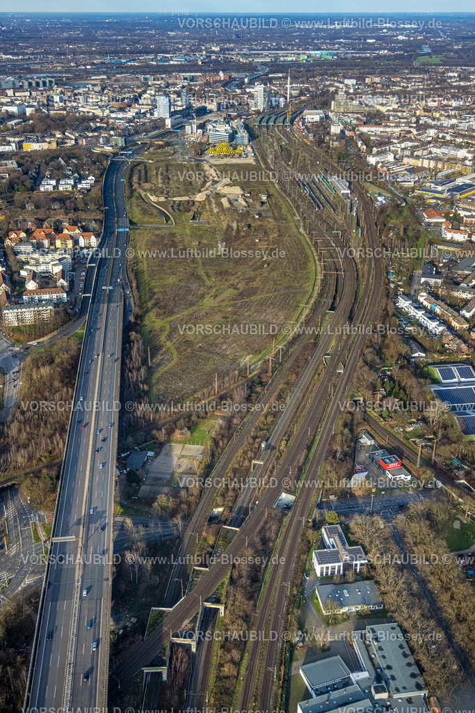 Duisburg230100555 | Luftbild, Baugebiet Alter Güterbahnhof für "Duisburger Dünen", Zirkus Flic Flac, Dellviertel, Duisburg, Ruhrgebiet, Nordrhein-Westfalen, Deutschland