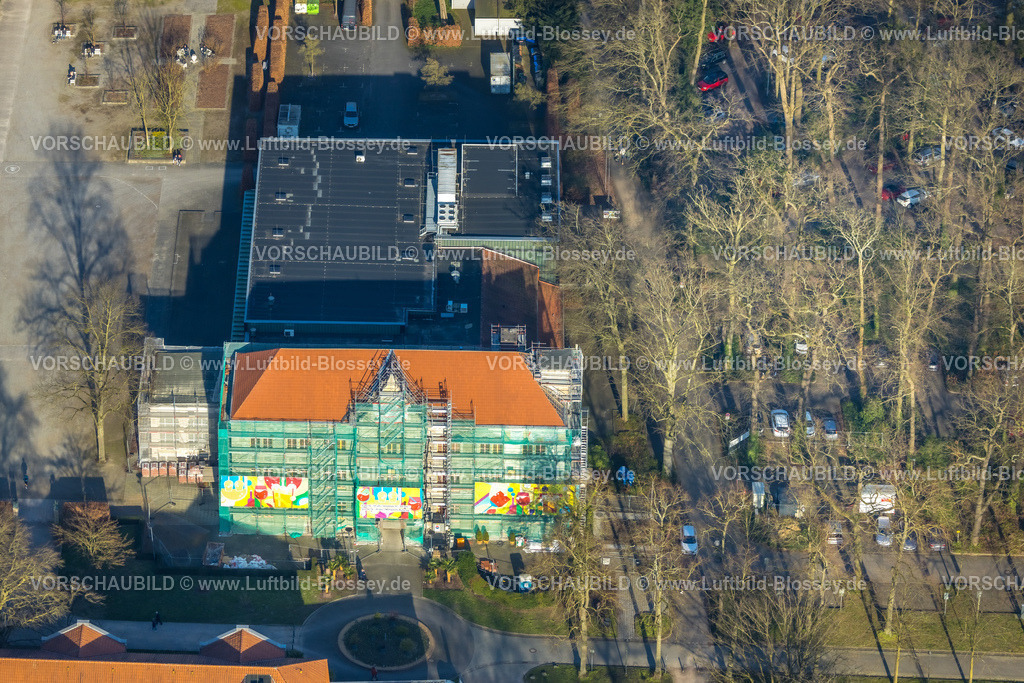 Hamm240305104 | Luftbild, Kurhaus und Kurpark Bad Hamm mit Renovierung der Fassade, Uentrop, Hamm, Ruhrgebiet, Nordrhein-Westfalen, Deutschland