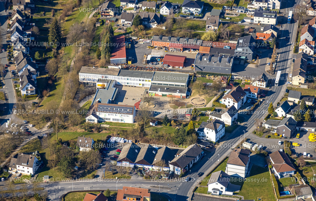 Wickede250305704 | Luftbild, Melanchthonschule Grundschule, an der Bundesstraße B63, Wickede/Ruhr, Nordrhein-Westfalen, Deutschland