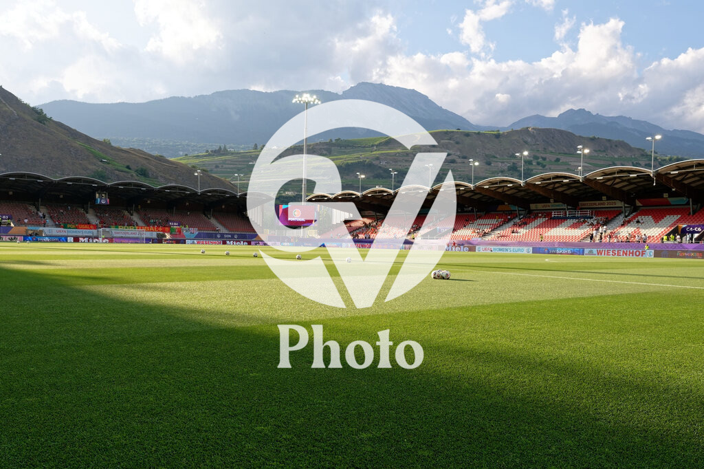 Portugal v Belgium: UEFA Women's EURO 2025 Group B | SION, SWITZERLAND - JULY 11: General view inside the stadium during the UEFA Women's EURO 2025 Group B match between Portugal and Belgium at Stade de Tourbillon on July 11, 2025 in Sion, Switzerland. (Photo by Giuseppe Velletri/Sports Press Photo/Getty Images)
