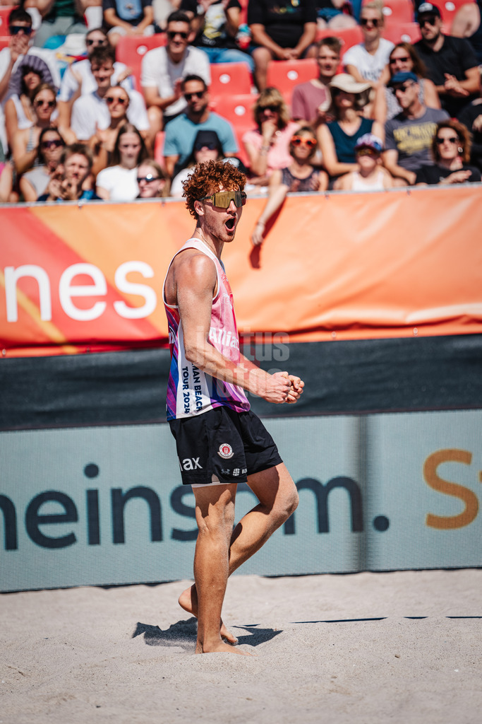 Beachvolleyball | Männer  | Allianz German Beach Tour 2024 | Tourstop Kühlungsborn | 10.08.2024 | Max Just jubelt