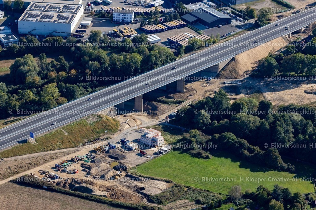 Lufbilder Aachen-5992 | Baustelle zum Sanierung, Erneuerung und Instandsetzung des Autobahn- Brückenbauwerk " Haarbachtalbrücke " der Bundesautobahn A544 an der Haarbachtalstraße im Ortsteil Verlautenheide in Aachen - Realisiert mit Pictrs.com