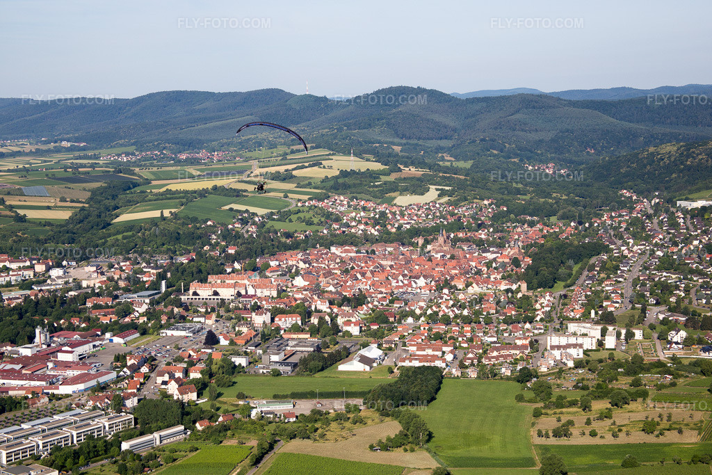 Aerial view: View of the town in Wissembourg in the state Bas-Rhin, France.Photo: IMG_083057.jpg taken on 06/26/2015 by Werner Riehm/FLY-FOTO.comResolution of the original: 5472 x 3648 px