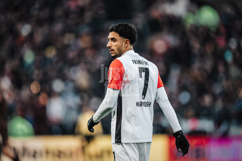 Fußball | Männer | Saison 2024/2025  | Fußball-Bundesliga | 16. Spieltag | FC St. Pauli vs. Eintracht Frankfurt | 11.01.2025 | Omar Marmoush (#7, Eintracht Frankfurt)