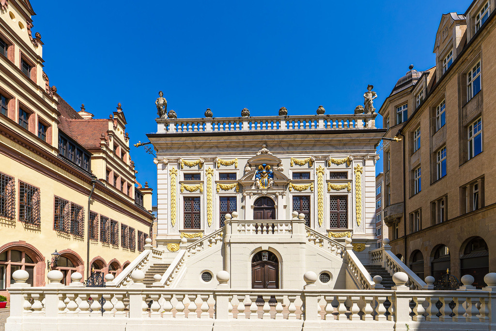 Blick auf die Alte Börse in der Stadt Leipzig | Blick auf die Alte Börse in der Stadt Leipzig.