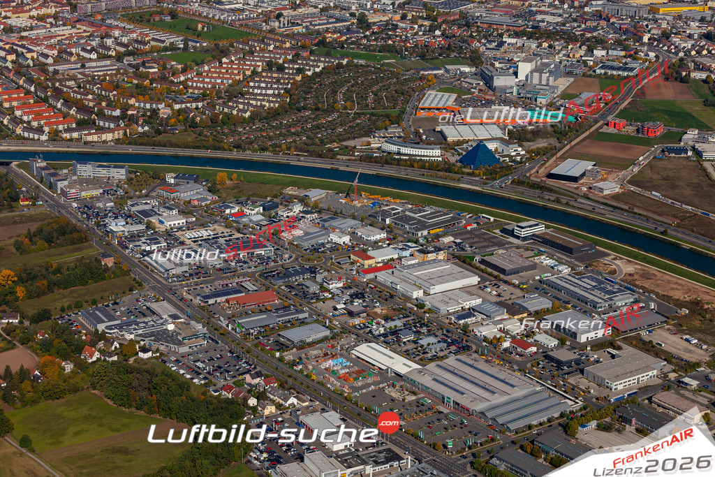 aktuelles Luftbild von Weikershof-gewerbegebiet   - Luftaufnahme wurde 2019 von https://frankenair.de mittels Flugzeug (keine Drohne) erstellt.