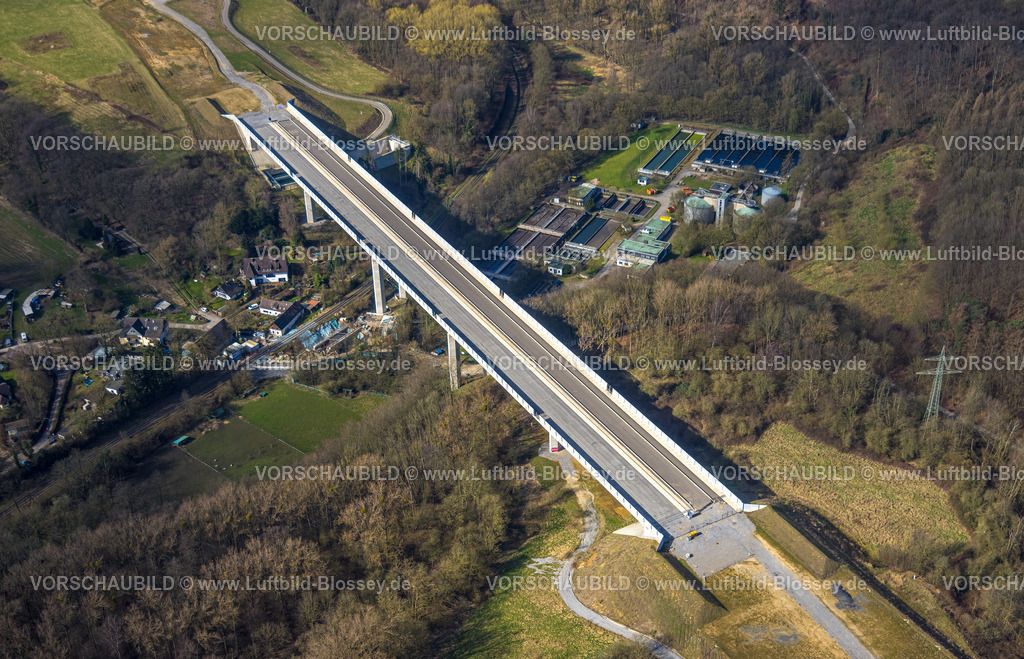 Heiligenhaus240302199 | Luftbild, Baustelle Angerbachtalbrücke, Neubauabschnitt der Autobahn A44, Lückenschluss zwischen Ratingen-Ost und Velbert, Heiligenhaus, Ruhrgebiet, Nordrhein-Westfalen, Deutschland