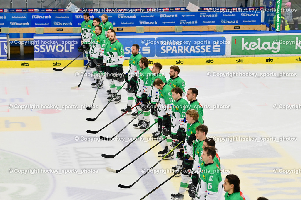 EC IDM WÄRMEPUMPEN VSV vs. Olimpija Ljubljana | Olimpija Ljubljana Mannschaft, EC IDM WÄRMEPUMPEN VSV vs. Olimpija Ljubljana, EC IDM WÄRMEPUMPEN VSV vs. Olimpija Ljubljana am 01.02.2026 in Villach (Stadthalle Villach), Austria, (Photo by Bernd Stefan)