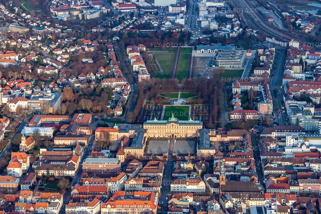 Luftbild: Residenzschloss und Park in Rastatt im Bundesland Baden-Württemberg in Deutschland. Foto: IMG_22901.jpg vom 21.11.2009 durch Werner Riehm/FLY-FOTO.de
