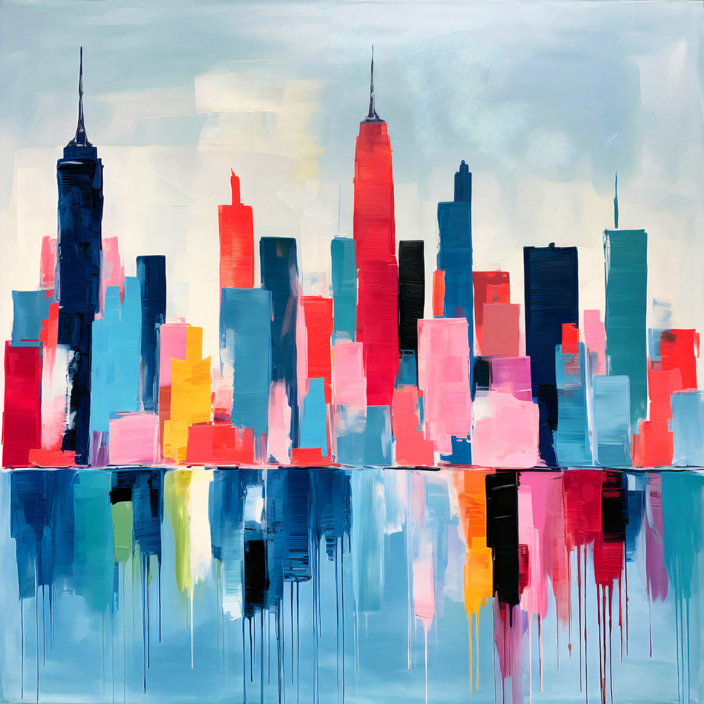 2307040 - Abstrakte New York Skyline | Sehr abstrakte farbenfrohe New York Skyline.