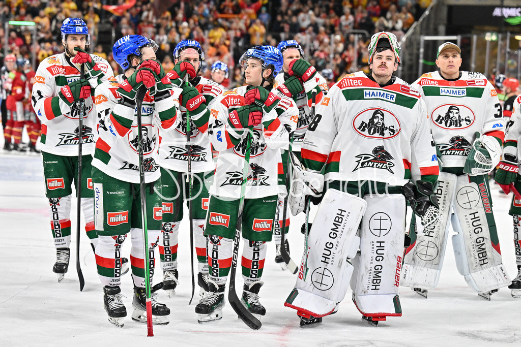Düsseldorfer EG - Augsburger Panther | haengende Koepfe der Panther beim Spiel in Duesseldorf / DEL: Duesseldorfer EG - Augsburger Panther, PSD Bank Dome am 22.12.2024