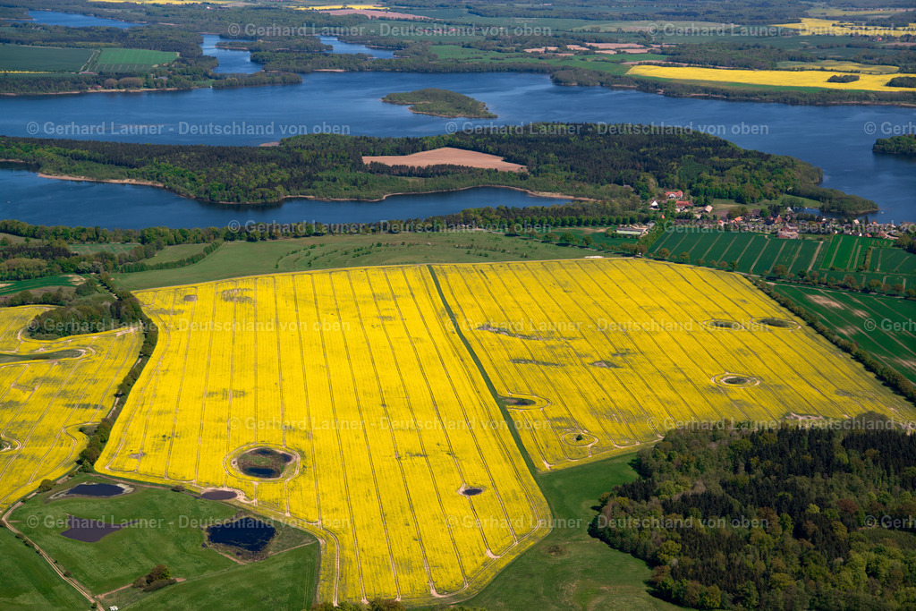 3801167 | Raps-Feldstrukturen am Schaalsee mit Küchensee, Lassaher See und Bernsdorfer See