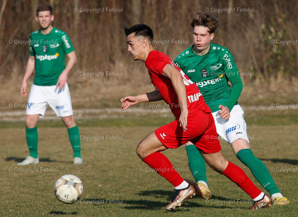 A_LUI_04032023_20 | SPORT,FUSSBALL LT1 OOE LIGA 2023 ASKOE OEDT-SC LUGSTEIN CABS FRIEDBURG 04.03.2023 IM BILD: FILIP BRESKIC (OEDT) UNDLEONARD JAGILOV  (FRIEDBURG) FOTO:FOTOLUI