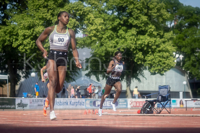 B&amp;S Kurpfalz Gala; Weinheim, 23.05.2026 | WEINHEIM, GERMANY - MAY 24: Jeynael Grangenois (FRA/Frankreich) over 200m during the B&amp;S Kurpfalz Gala am 23.05.2026 at the  Sepp-Herberger-Stadium in Weinheim (Baden-Wuerttemberg / Germany).